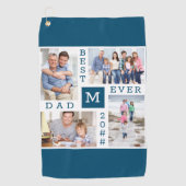 最高のパパEver 4フォトコラージュカスタム年青 ゴルフタオル (正面)