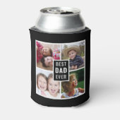 最高のパパEver 4フォトコラージュパーソナライズされたブラック 缶クーラー (缶裏面)