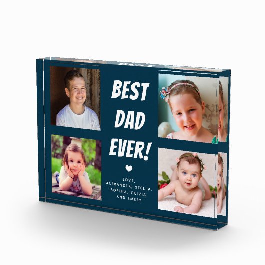 最高のパパEver 4写真ファミリーフォトブロック フォトブロック (右)