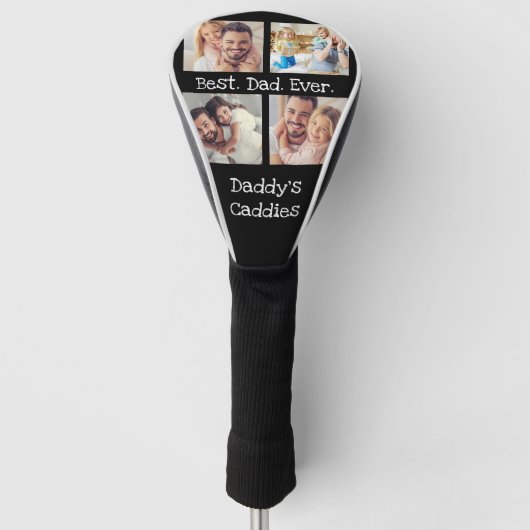 最高のパパEver 4 Photo CollageおもしろいDaddys Cades ゴルフヘッドカバー (正面)