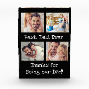 最高のパパEver 4 Photo CollageおもしろいKeepSake Block フォトブロック