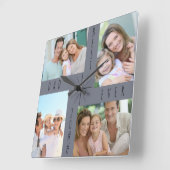 最高のパパEver 4 Photo Collage Gray スクエア壁時計 (傾斜)