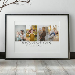 最高のパパEver 4 Photosコラージュカスタム ポスター