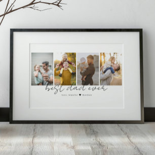 最高のパパEver 4 Photosコラージュカスタム ポスター