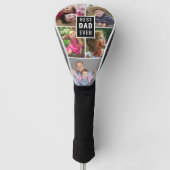 最高のパパEver 5ファミリー写真コラージュ ゴルフヘッドカバー (正面)