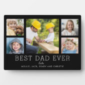最高のパパEver 5-Photoファミリーコラージュシンプルカスタム フォトプラーク (正面)
