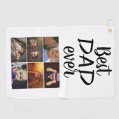 最高のパパEver 6 Photo Collage Family Photo ゴルフタオル (横)