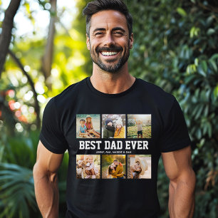最高のパパEVER 6 Photo Collage Fars Day Tシャツ