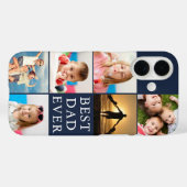 最高のパパEVER 6 Photo Collage Navy Blue Case-Mate iPhoneケース (裏面 (横))