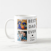 最高のパパEver 8フォトコラージュ白パーソナライズされた色 コーヒーマグカップ (左)
