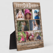 最高のパパEver 8家族フォトコラージュ素朴ウッド フォトプラーク (側面)