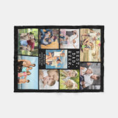 最高のパパEVER 9フォトコラージュパーソナライズされた フリースブランケット (正面(横))