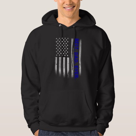 最高のパパEVER AMERICAN FLAG父の日 パーカ (正面)