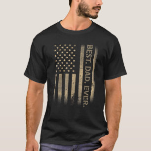 最高のパパEVER AMERICAN USA旗グランジ父親のダ Tシャツ
