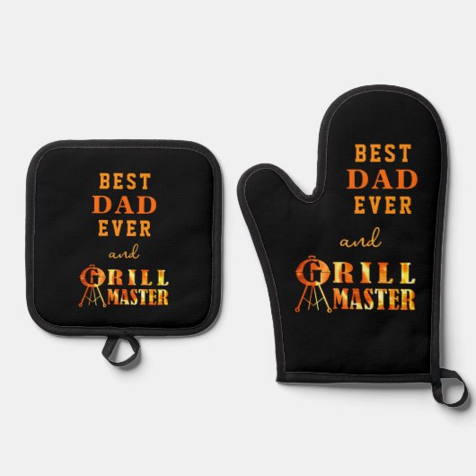 最高のパパEver and Grill Master 鍋つかみ&鍋敷きセット (正面)