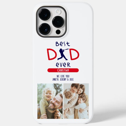 最高のパパEver Baseball Family Photos Father Day Case-Mate iPhoneケース (裏面)