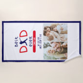 最高のパパEVER BASEBALL PHOTO FATHER DAY ビーチタオル (正面)