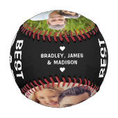 最高のパパEver Baseball Photo Name カスタム Made 野球ボール (裏面)