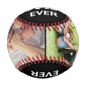 最高のパパEver Baseball Photo Name カスタム Made 野球ボール (正面)