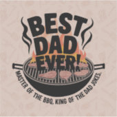 最高のパパEver BBQデザイン – キングオブザグリル シール (正面)