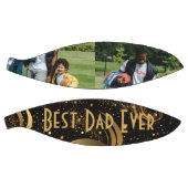 最高のパパEver Black金ゴールドの葉状の渦巻きモダン写真 バスケットボール (パネル)