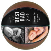 最高のパパEver Black 2写真モダン名スクリプト バスケットボール (正面)