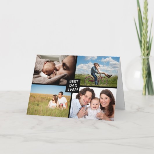 最高のパパEver Black Faters Day 4 Photo Collage カード (正面)