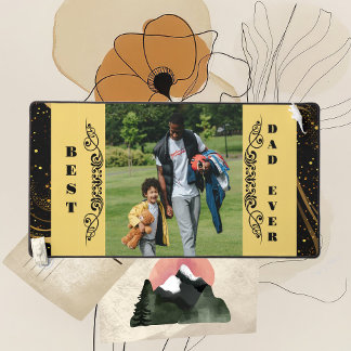 最高のパパEver Black Leafy金ゴールド旋回スクリプモダント デスクマット