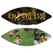 最高のパパEver Black Leafy金ゴールド渦巻き2枚の写真おもしろい アメリカンフットボール (パネル)