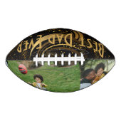 最高のパパEver Black Leafy金ゴールド渦巻き2枚の写真おもしろい アメリカンフットボール (正面)