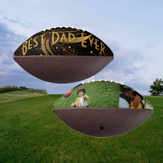 最高のパパEver Black Leafy金ゴールド渦巻き2枚の写真おもしろい アメリカンフットボール