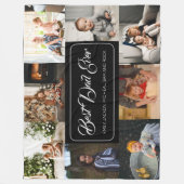 最高のパパEver Black Photo Collage フリースブランケット (正面)