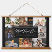 最高のパパEver Black Photo Collage 吊り下げ型タペストリー (正面)