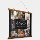 最高のパパEver Black Photo Collage 吊り下げ型タペストリー (傾斜あり)