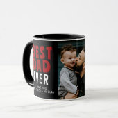 最高のパパEver Black Red Family Photo マグカップ (正面左)