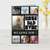 最高のパパEver Black & White Photo Collage カード (黄色い花)