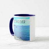 最高のパパEver Blue海写真Azure Sky マグカップ (正面左)