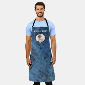 最高のパパEver, Blue無地の color Photo rusted metal エプロン (着用した状態)