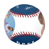 最高のパパEver Blue 2 Photo Signed Baseball 野球ボール (裏面)