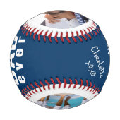 最高のパパEver Blue 2 Photo Signed Baseball 野球ボール (正面)