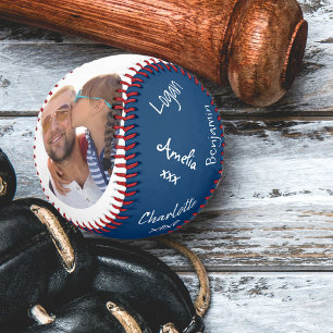 最高のパパEver Blue 2 Photo Signed Baseball 野球ボール