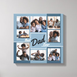 最高のパパEver Blue Photo Collage父の日 キャンバスプリント