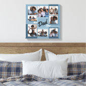 最高のパパEver Blue Photo Collage父の日 キャンバスプリント (インサイチュ (寝室))