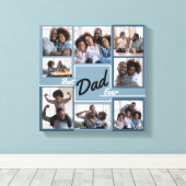 最高のパパEver Blue Photo Collage父の日 キャンバスプリント (インサイチュ (ウッドフロア))