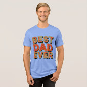 最高のパパEver Blue Tri-Blend Tシャツ (正面全面)