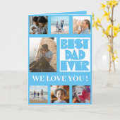 最高のパパEver Blue & White Photo Collage カード (黄色い花)