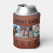 最高のパパEver brown leather 3 photo collage 缶クーラー (缶正面)