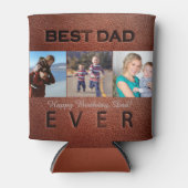 最高のパパEver brown leather 3 photo collage 缶クーラー (正面)