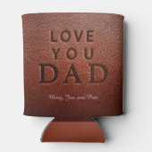 最高のパパEver brown leather 3 photo collage 缶クーラー (裏面)