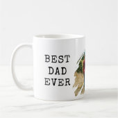 最高のパパEver Brush Stroke Photo コーヒーマグカップ (左)